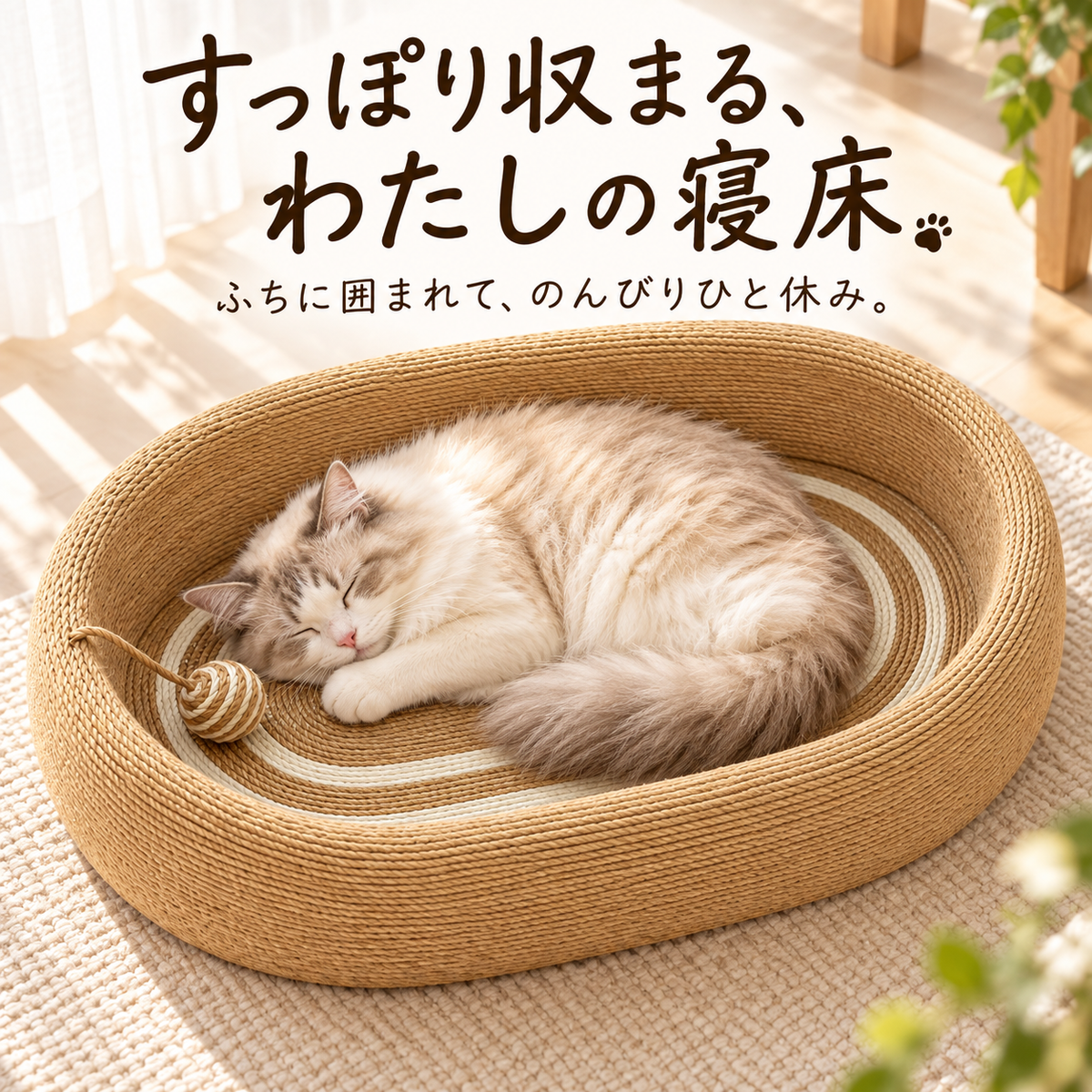楕円型 サイザル爪とぎベッド