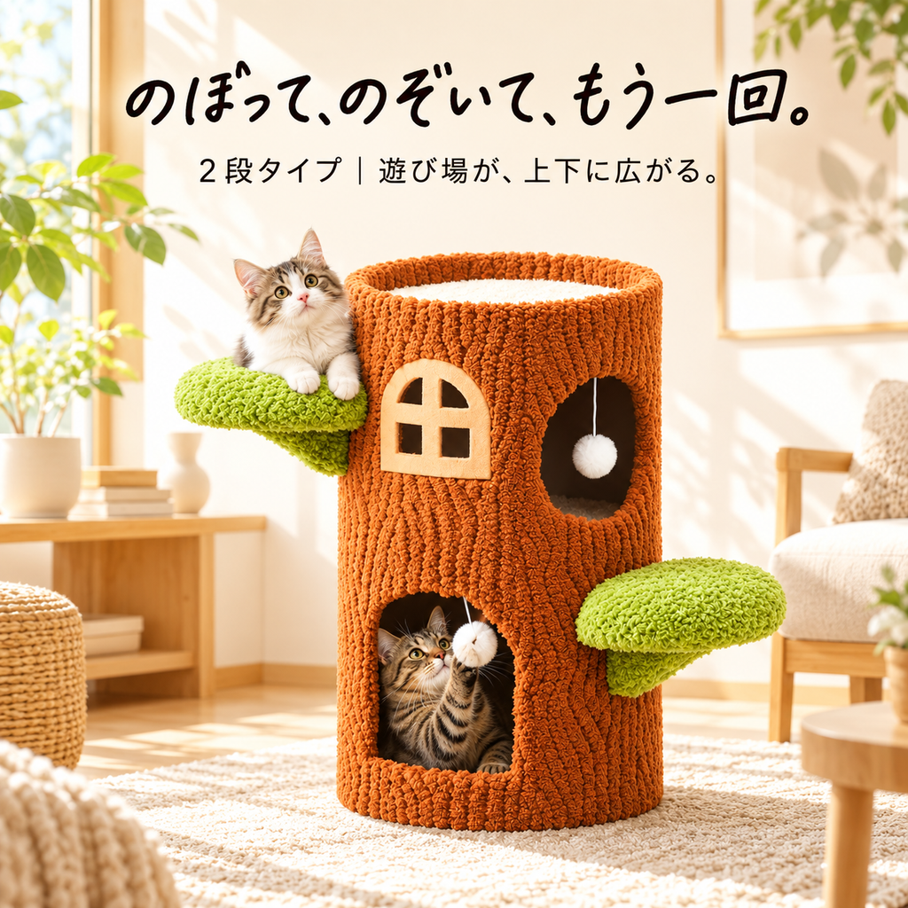 Kirika 切り株型キャットタワー