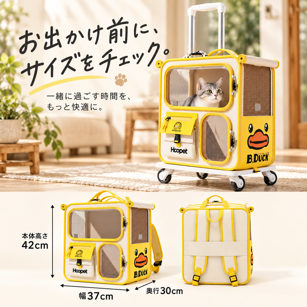 アヒル型 猫用キャリーリュック