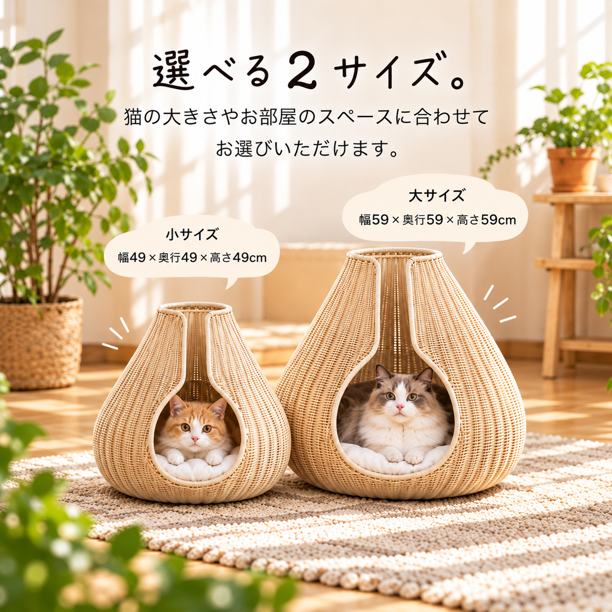 しずく型 編みこみ猫ハウス